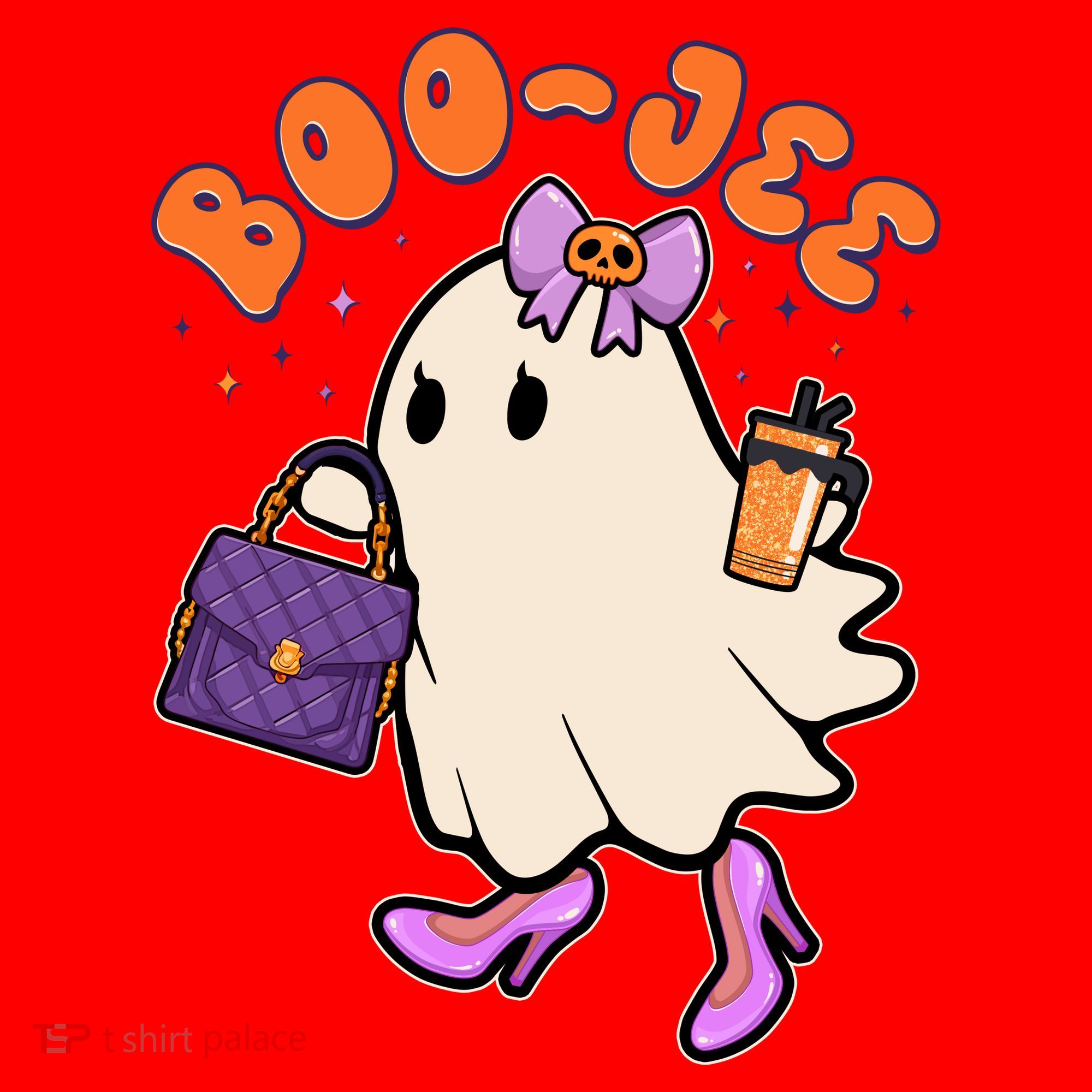Funny Halloween BooJee Bougie Ghost Girl Santa Hat