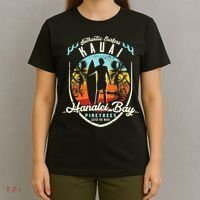 Funny Hanalei Bay Beach Surfing Kauai Surf Vintage T-Shirt thumb 4