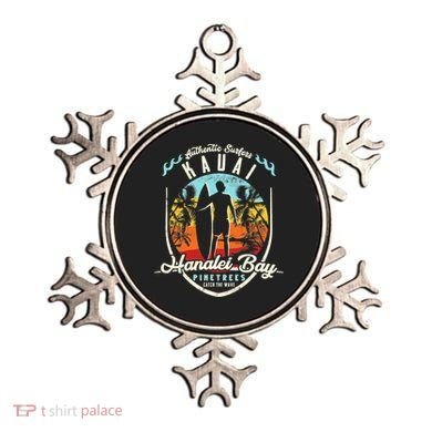 Funny Hanalei Bay Beach Surfing Kauai Surf Vintage Ornament