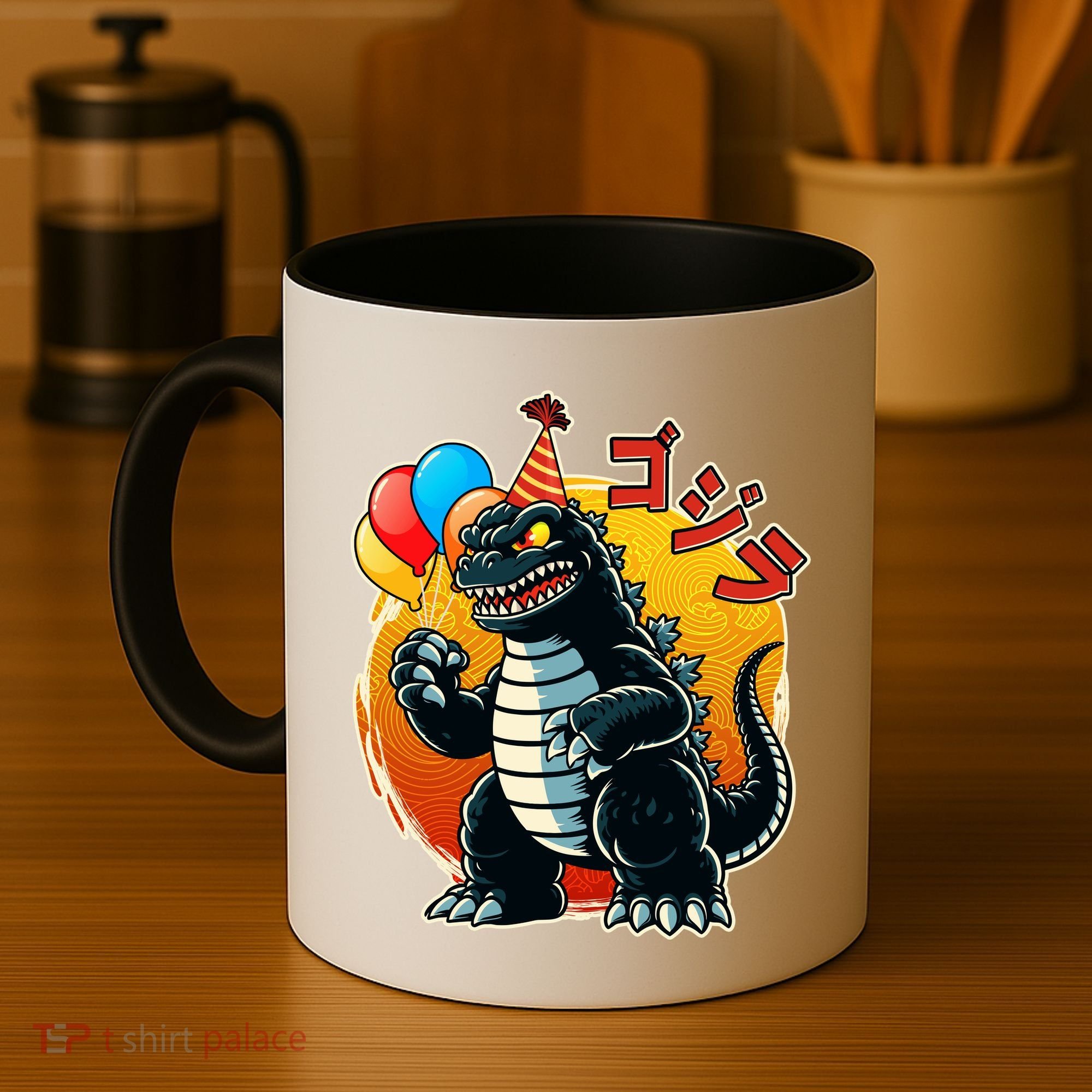 Funny Happy Birthday Japanese Kaiju Monster Coffee Mug