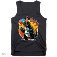 Funny Happy Birthday Japanese Kaiju Monster Tank Top thumb 0