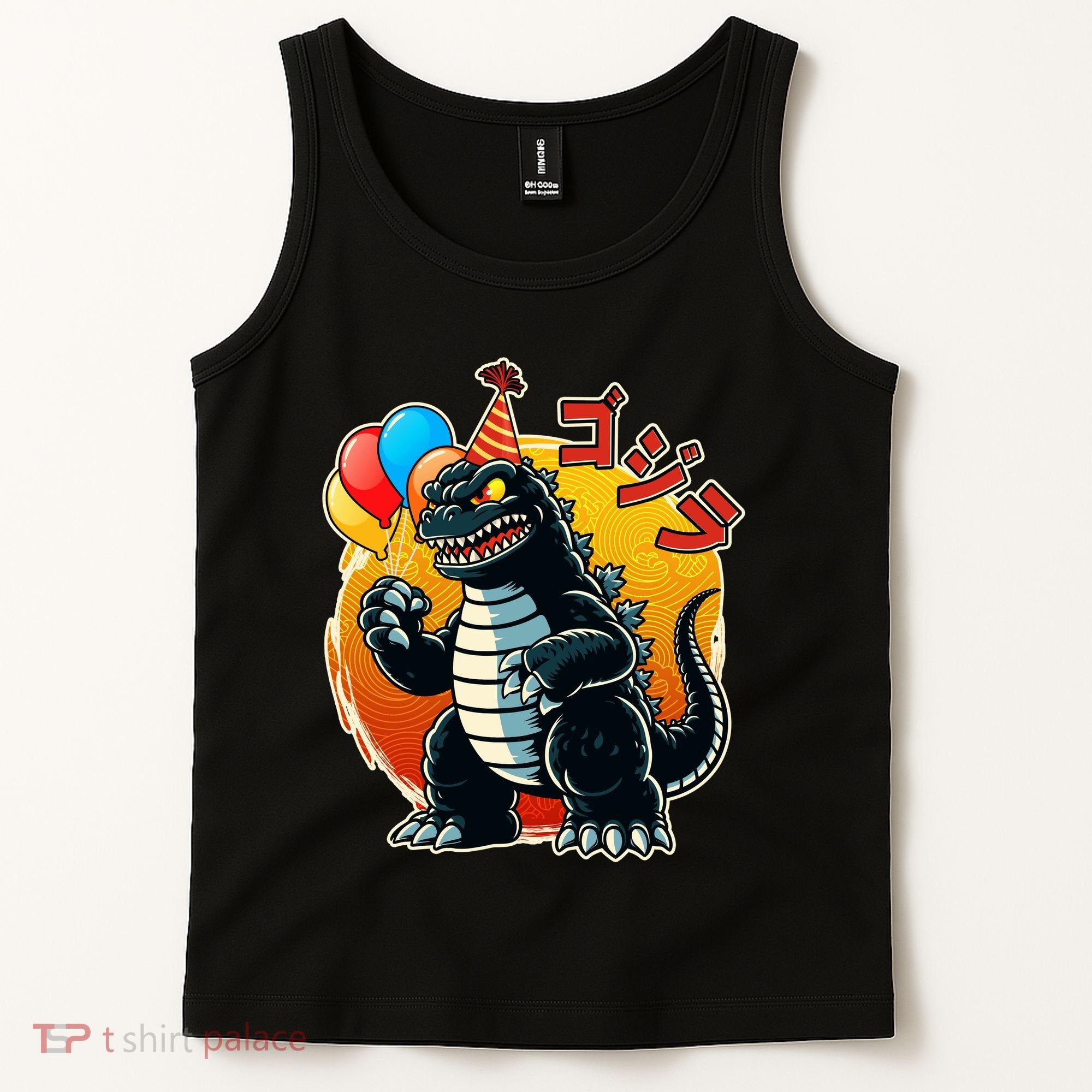 Funny Happy Birthday Japanese Kaiju Monster Tank Top