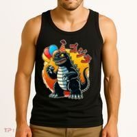 Funny Happy Birthday Japanese Kaiju Monster Tank Top thumb 3