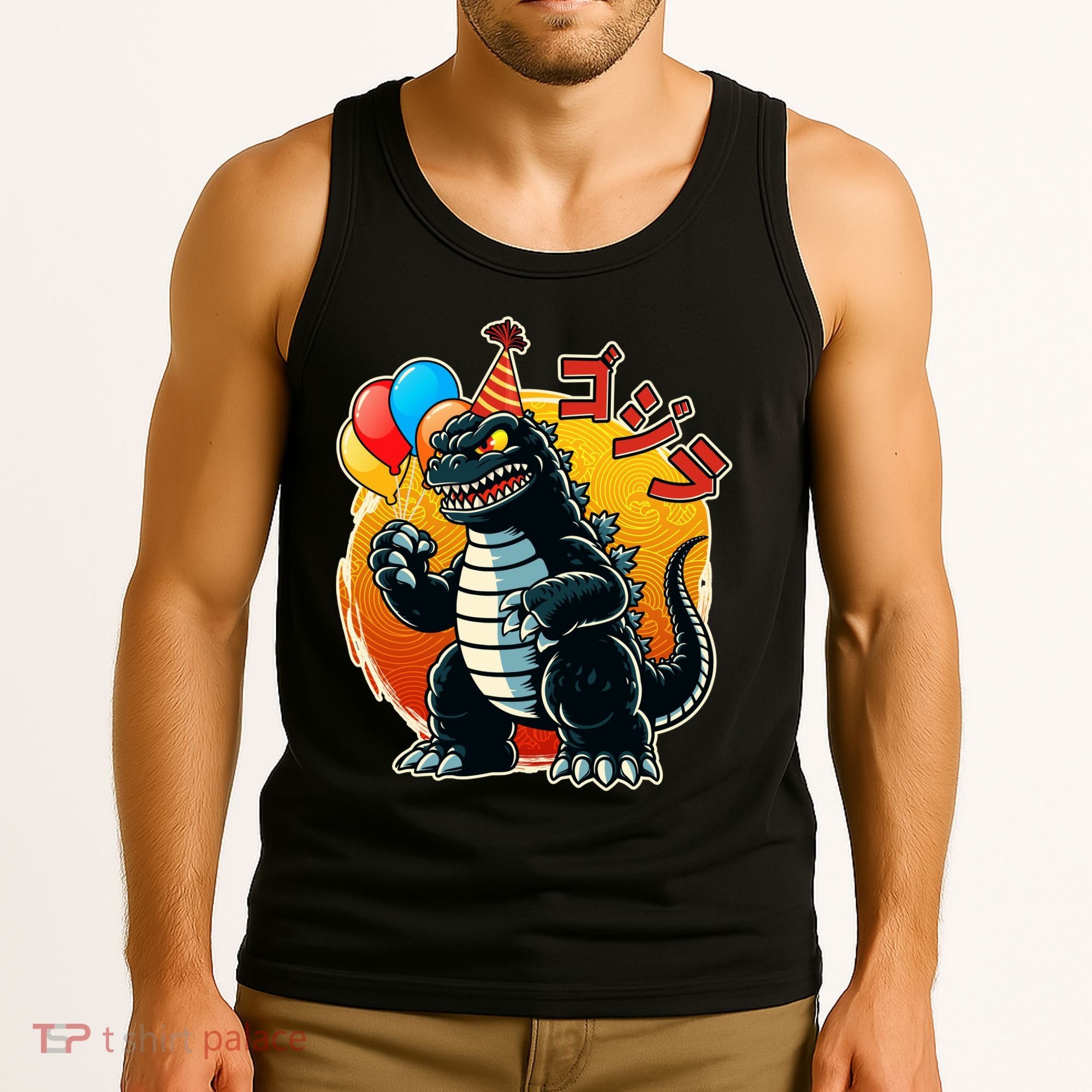Funny Happy Birthday Japanese Kaiju Monster Tank Top