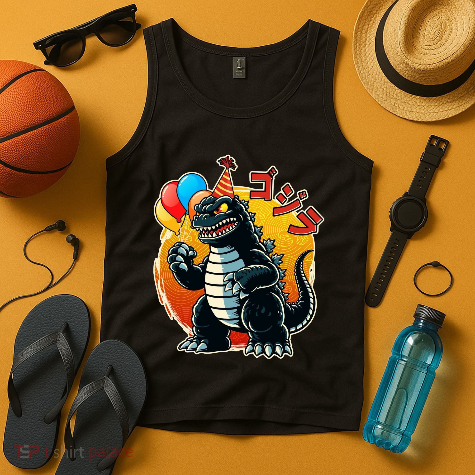 Funny Happy Birthday Japanese Kaiju Monster Tank Top