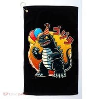 Funny Happy Birthday Japanese Kaiju Monster Golf Towel thumb 0