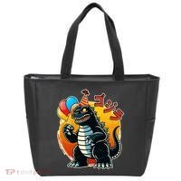 Funny Happy Birthday Japanese Kaiju Monster Tote Bag thumb 0