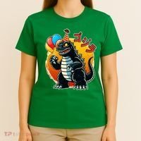 Funny Happy Birthday Japanese Kaiju Monster T-Shirt thumb 4