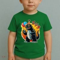Funny Happy Birthday Japanese Kaiju Monster Toddler T-Shirt thumb 2