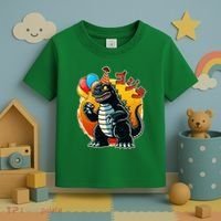 Funny Happy Birthday Japanese Kaiju Monster Toddler T-Shirt thumb 3