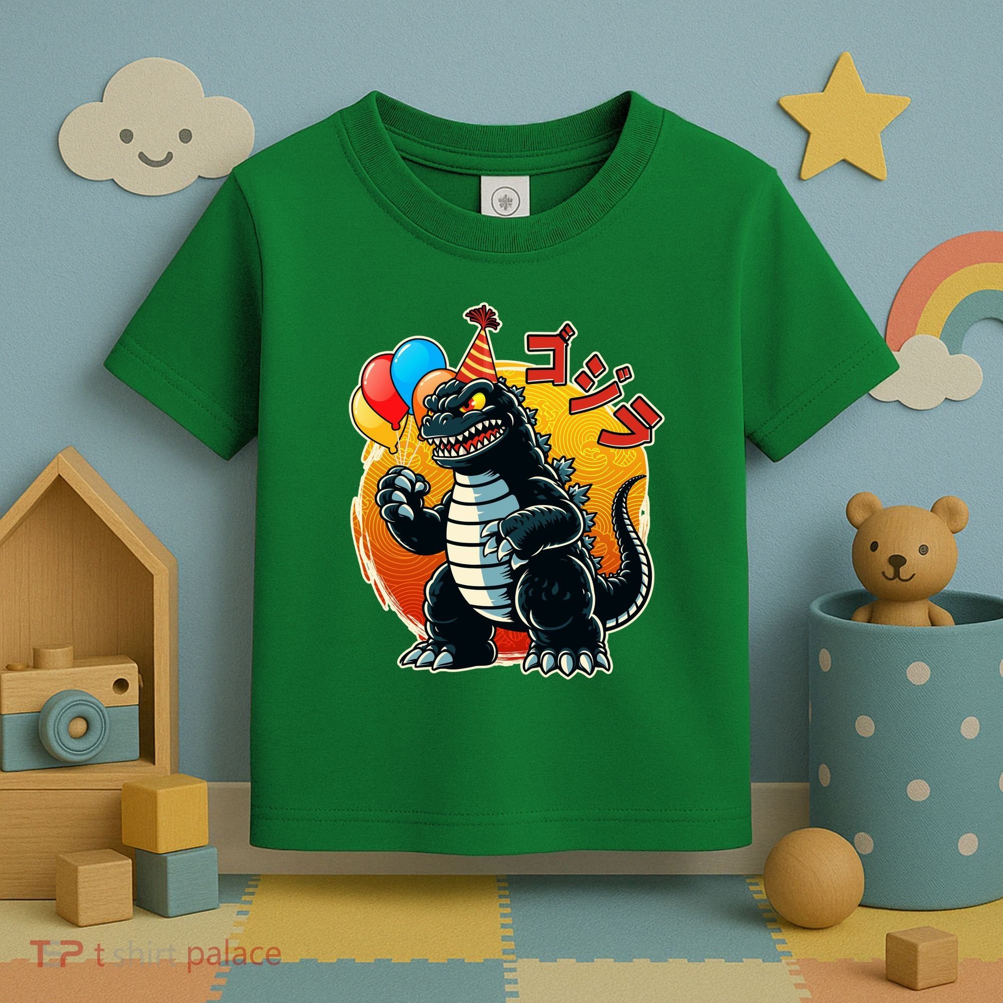 Funny Happy Birthday Japanese Kaiju Monster Toddler T-Shirt
