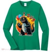 Funny Happy Birthday Japanese Kaiju Monster Women's Long Sleeve Shirt thumb 0