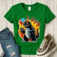 Funny Happy Birthday Japanese Kaiju Monster Women's T-Shirt thumb 3