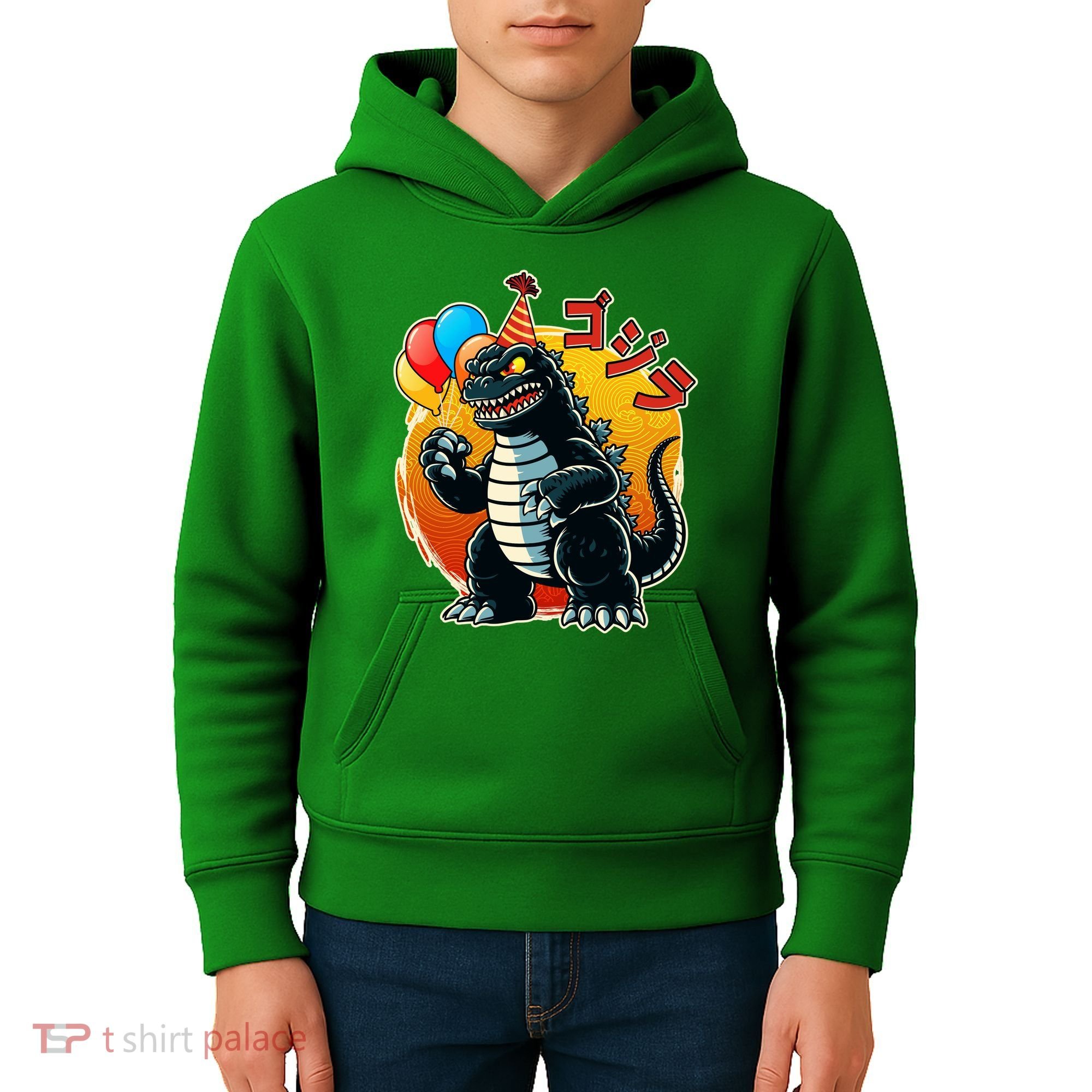 Funny Happy Birthday Japanese Kaiju Monster Kids Hoodie
