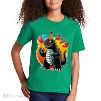 Funny Happy Birthday Japanese Kaiju Monster Kids T-Shirt thumb 2