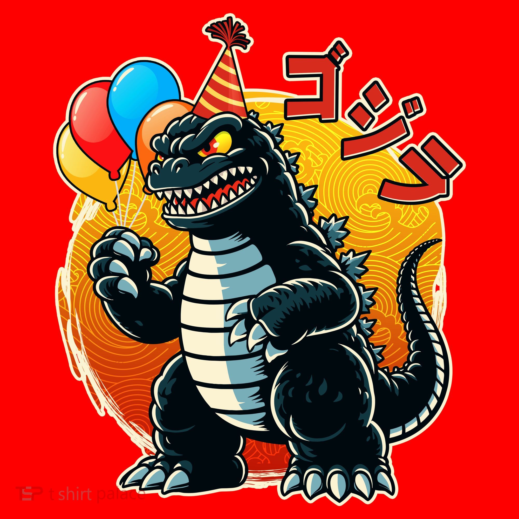 Funny Happy Birthday Japanese Kaiju Monster Santa Hat