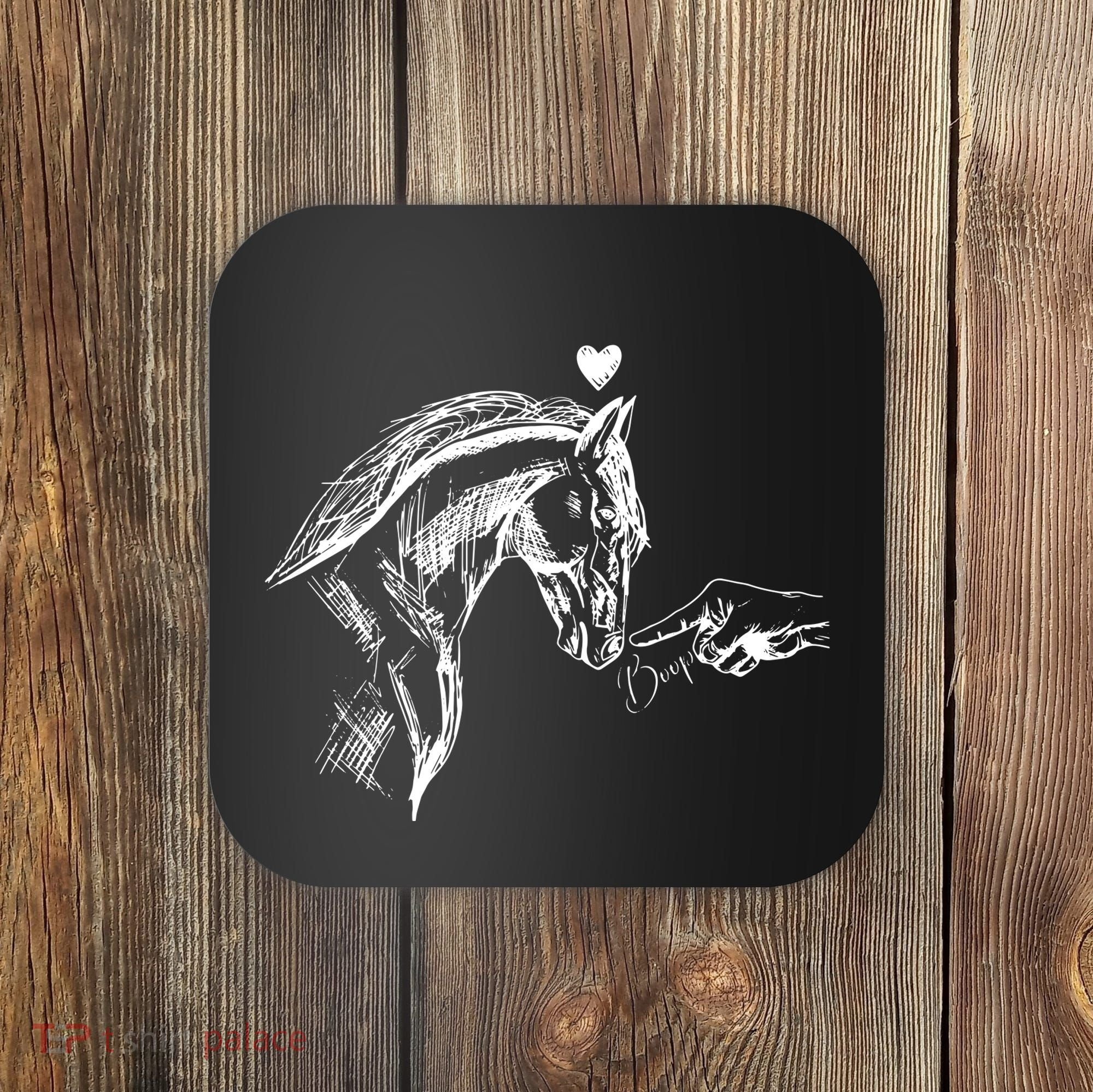 Funny Hand Boop On A HorseS Nose Funny Horse Lover Long Sleeve Coaster