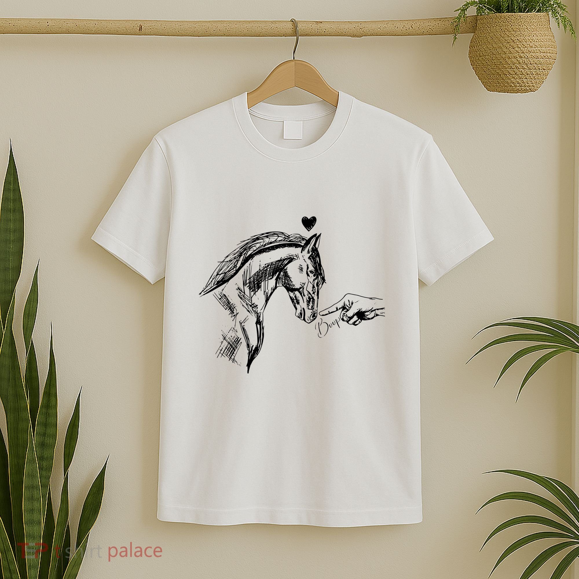 Funny Hand Boop On A HorseS Nose Funny Horse Lover Long Sleeve T-Shirt