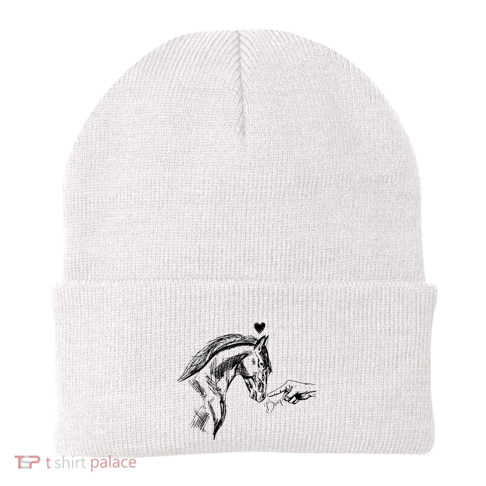Funny Hand Boop On A HorseS Nose Funny Horse Lover Long Sleeve Beanie