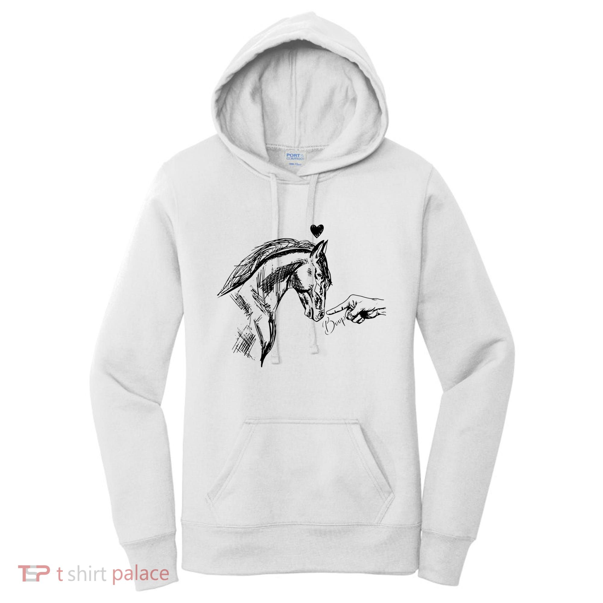 Funny Hand Boop On A HorseS Nose Funny Horse Lover Long Sleeve Women's Hoodie
