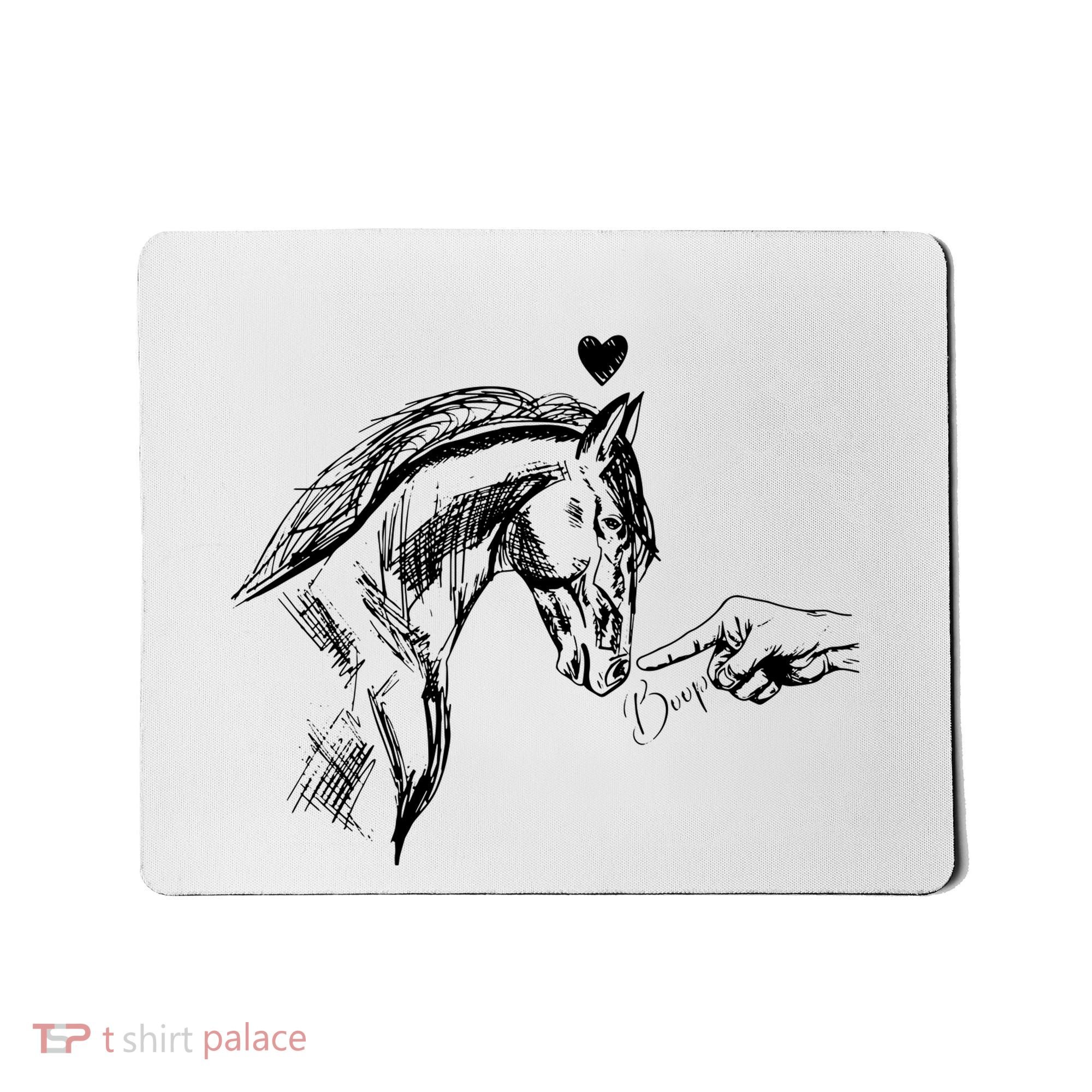 Funny Hand Boop On A HorseS Nose Funny Horse Lover Long Sleeve Mousepad
