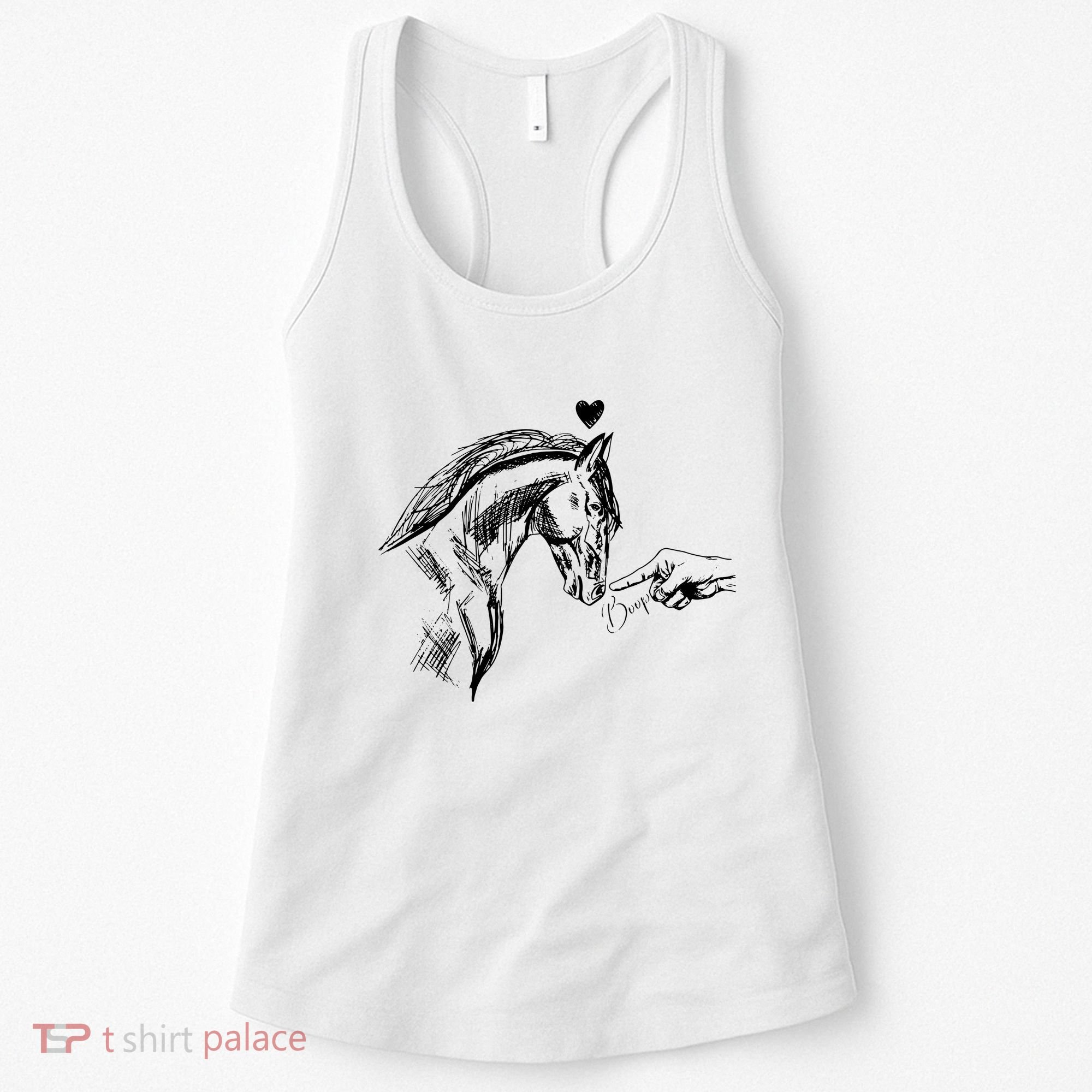 Funny Hand Boop On A HorseS Nose Funny Horse Lover Long Sleeve Women's Tank Top