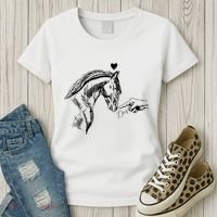 Funny Hand Boop On A HorseS Nose Funny Horse Lover Long Sleeve Women's T-Shirt thumb 3