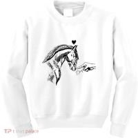 Funny Hand Boop On A HorseS Nose Funny Horse Lover Long Sleeve Kids Sweatshirt thumb 0