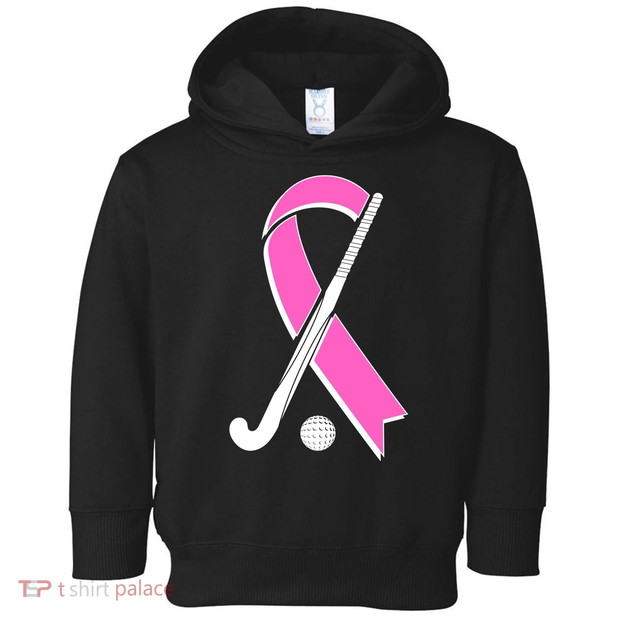 Field Hockey Breast Cancer Awareness Ribbon Toddler Hoodie