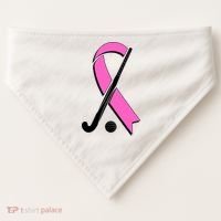 Field Hockey Breast Cancer Awareness Ribbon USA-Made Doggie Bandana thumb 0