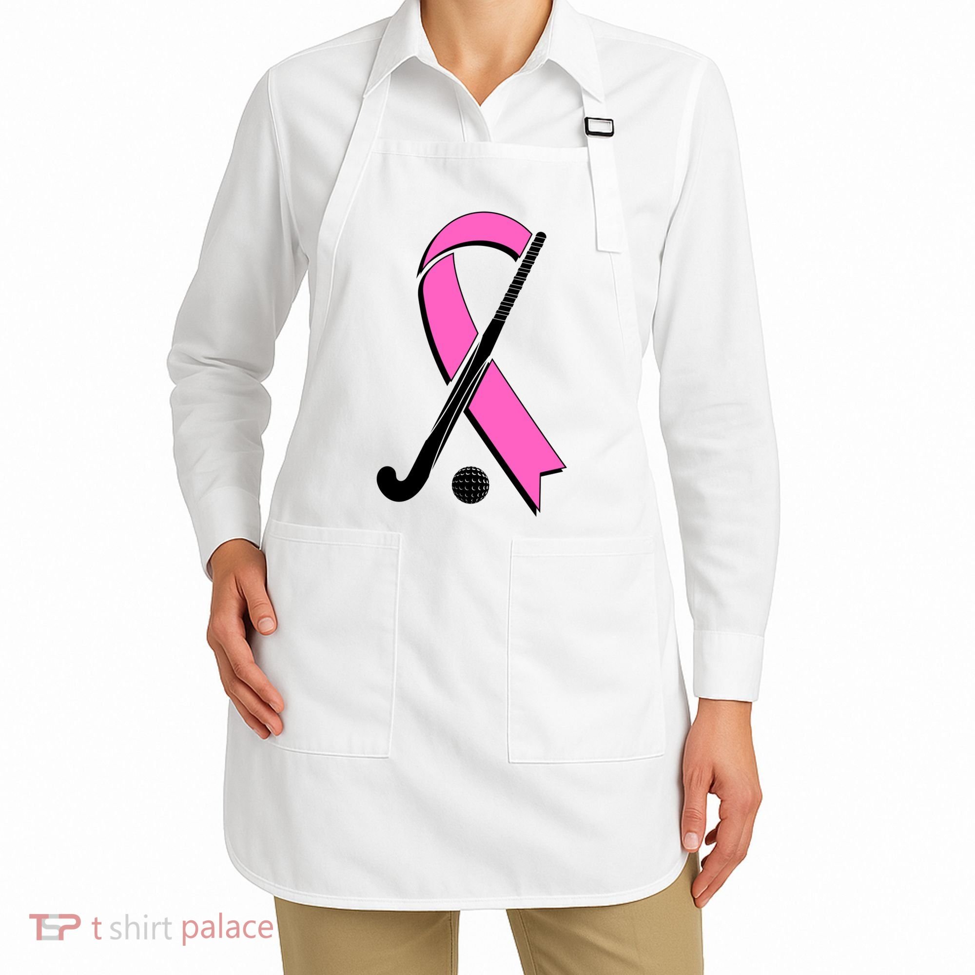 Field Hockey Breast Cancer Awareness Ribbon Apron