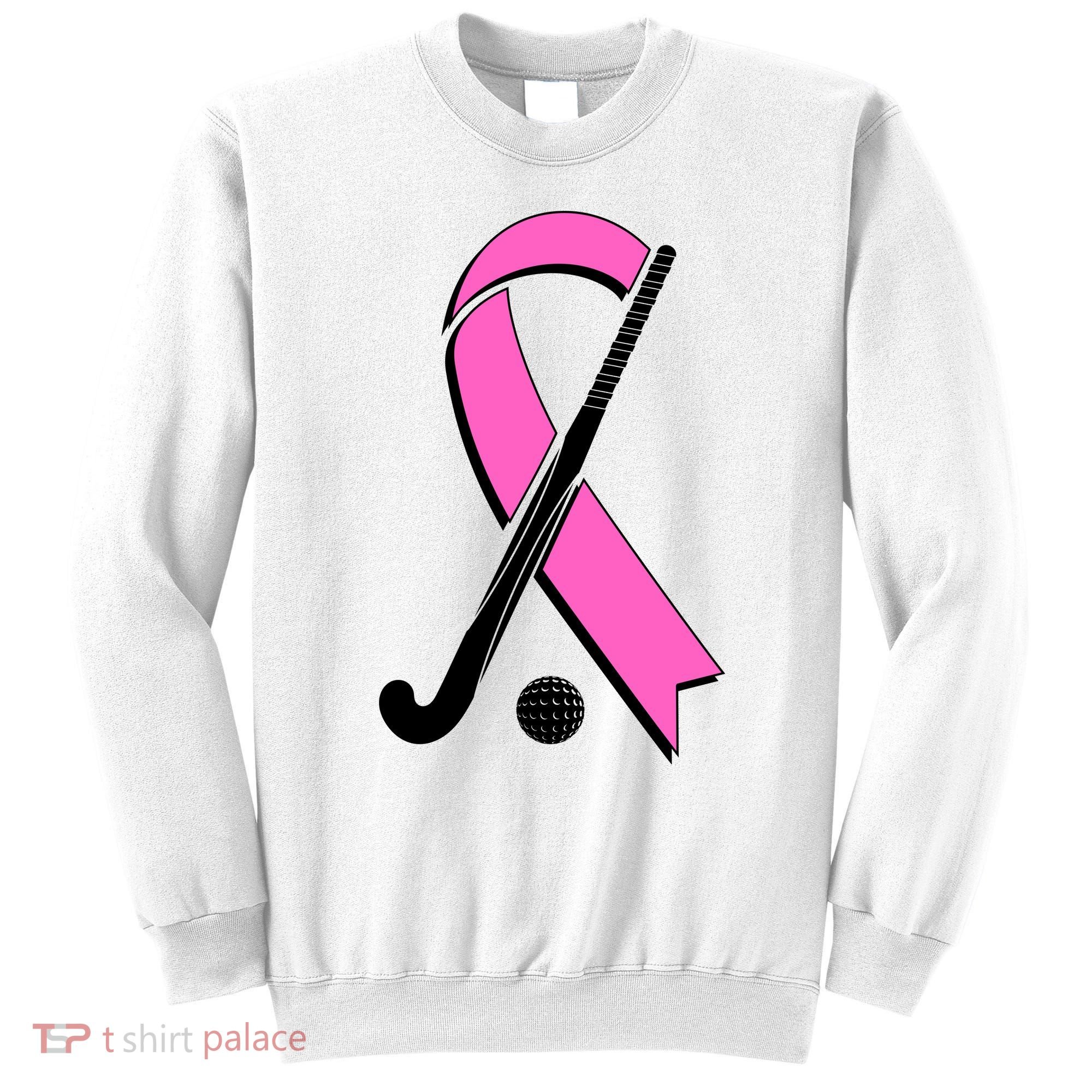 Field Hockey Breast Cancer Awareness Ribbon Sweatshirt