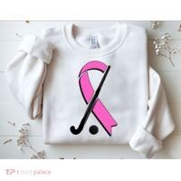 Field Hockey Breast Cancer Awareness Ribbon Sweatshirt thumb 2