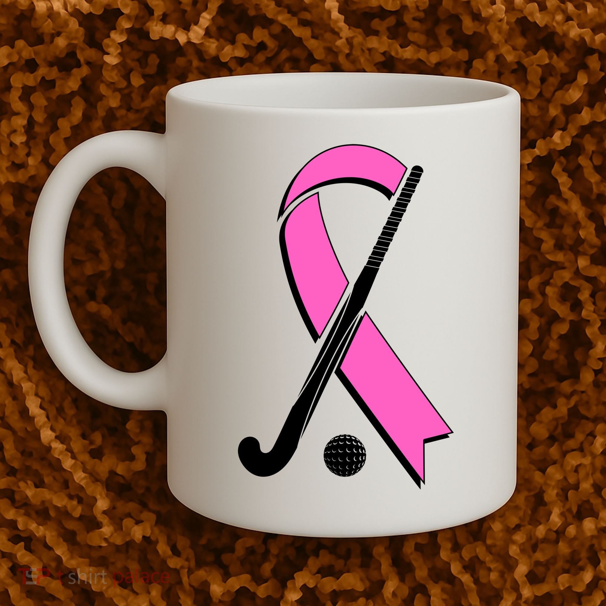 Field Hockey Breast Cancer Awareness Ribbon Coffee Mug