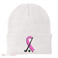 Field Hockey Breast Cancer Awareness Ribbon Beanie thumb 0