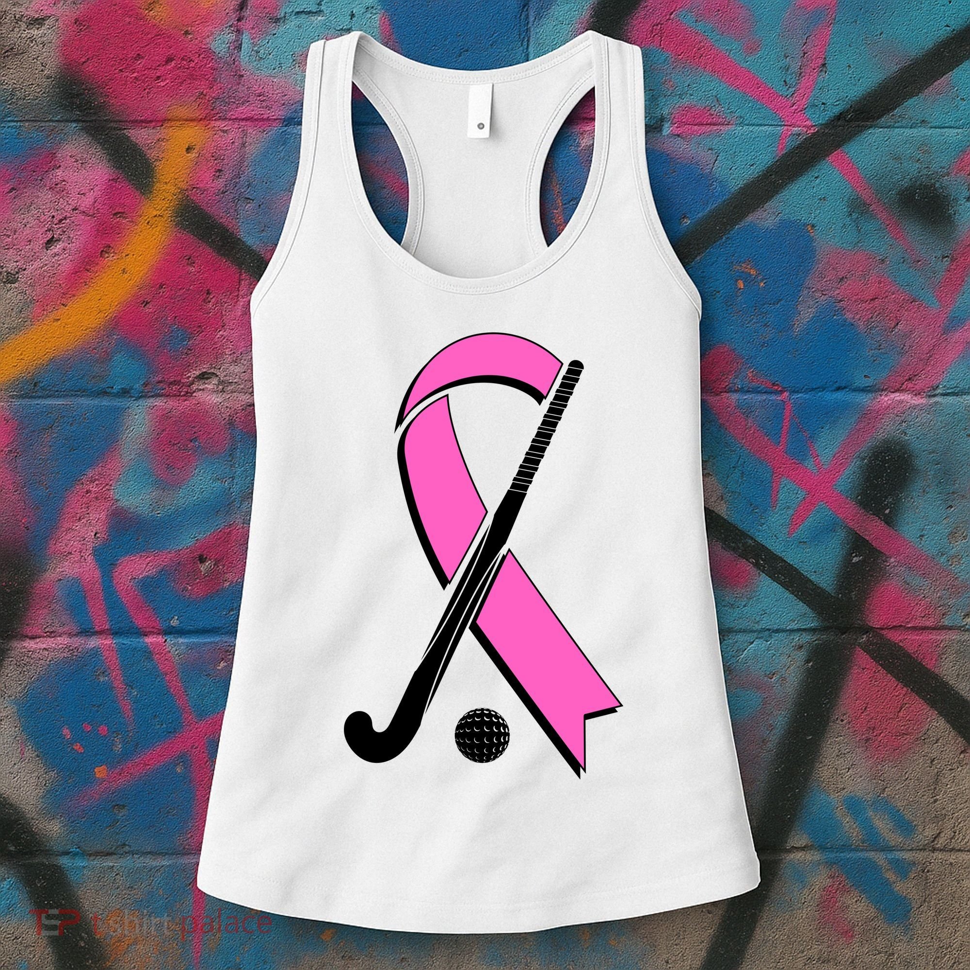 Field Hockey Breast Cancer Awareness Ribbon Women's Tank Top