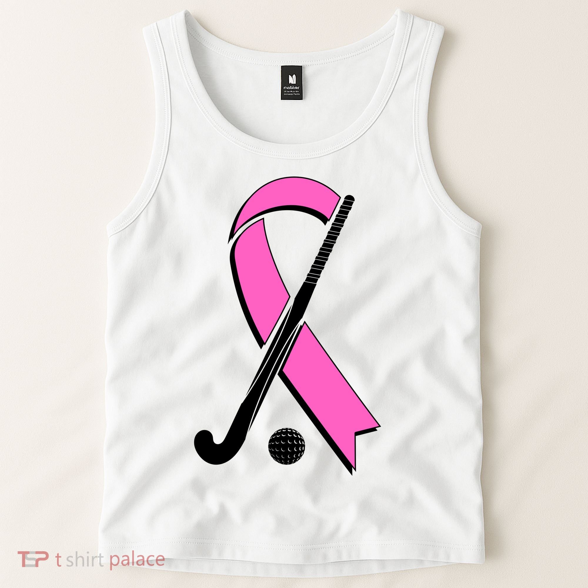 Field Hockey Breast Cancer Awareness Ribbon Tank Top