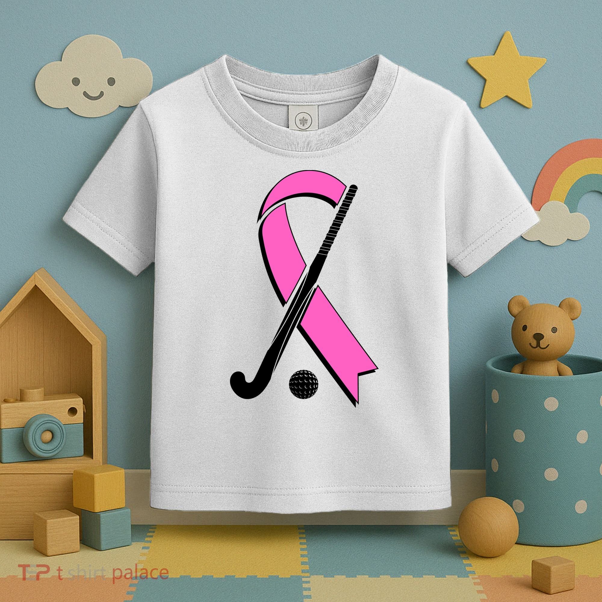 Field Hockey Breast Cancer Awareness Ribbon Toddler T-Shirt