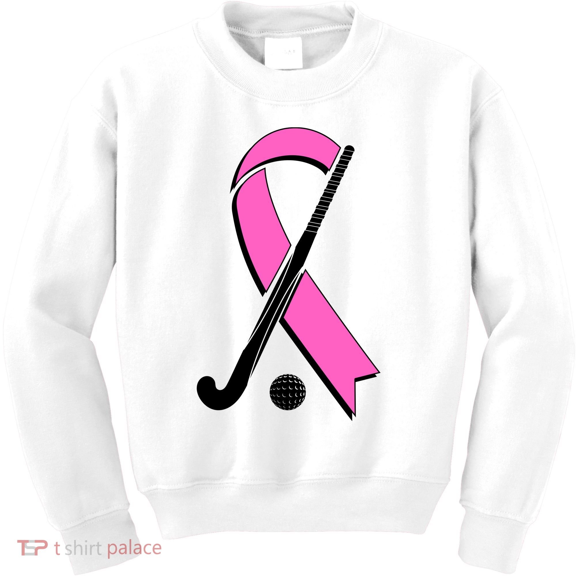 Field Hockey Breast Cancer Awareness Ribbon Kids Sweatshirt