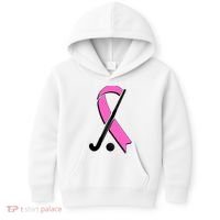 Field Hockey Breast Cancer Awareness Ribbon Kids Hoodie thumb 0