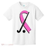 Field Hockey Breast Cancer Awareness Ribbon Kids T-Shirt thumb 0