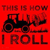 Funny Hay Bale How I Roll Gift Cool Farmer Tractor Driver Santa Hat thumb 1