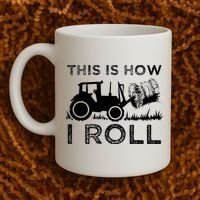 Funny Hay Bale How I Roll Gift Cool Farmer Tractor Driver Coffee Mug thumb 2