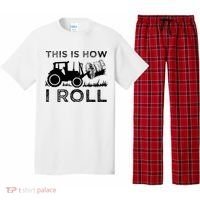 Funny Hay Bale How I Roll Gift Cool Farmer Tractor Driver Pajama Set thumb 0