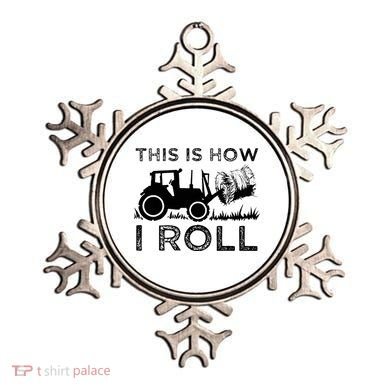 Funny Hay Bale How I Roll Gift Cool Farmer Tractor Driver Ornament