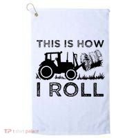 Funny Hay Bale How I Roll Gift Cool Farmer Tractor Driver Golf Towel thumb 0