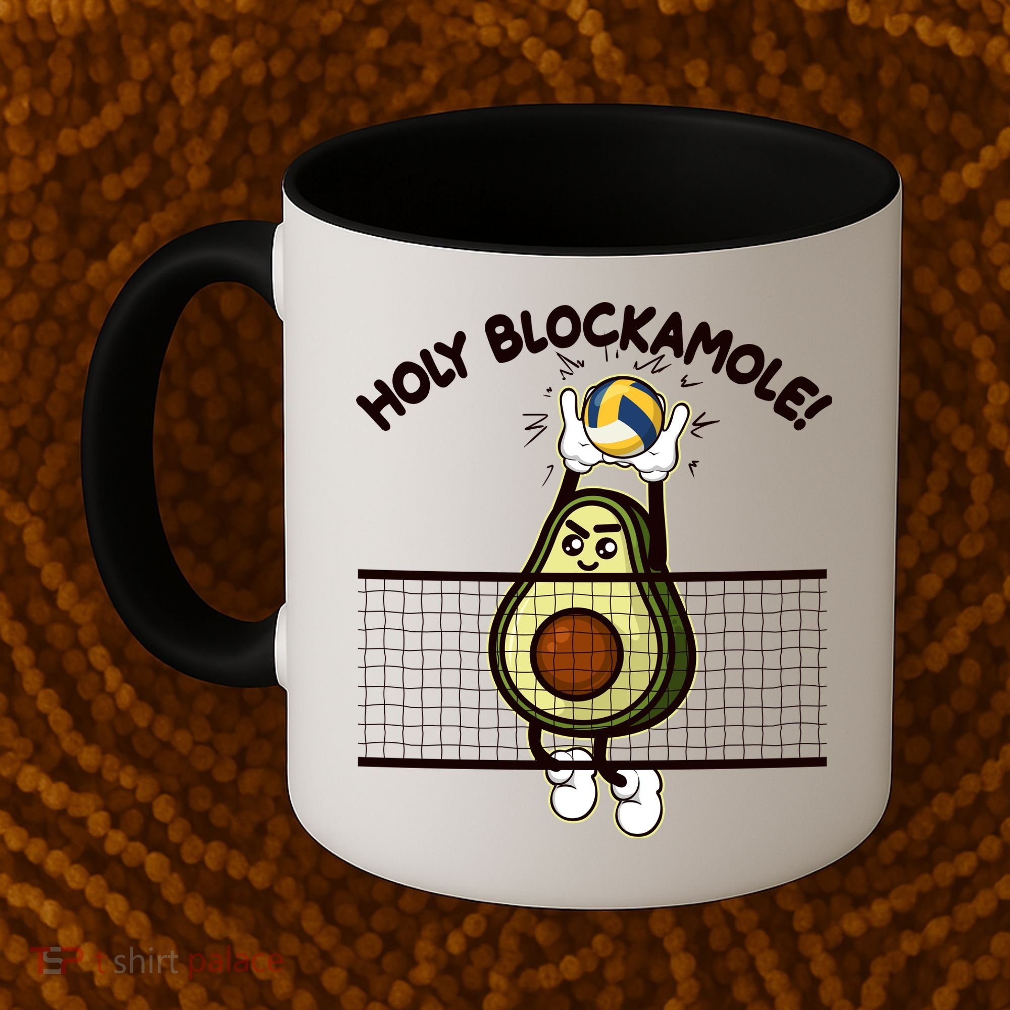 Funny Holy Blockamole Avocado Volleyball Coffee Mug