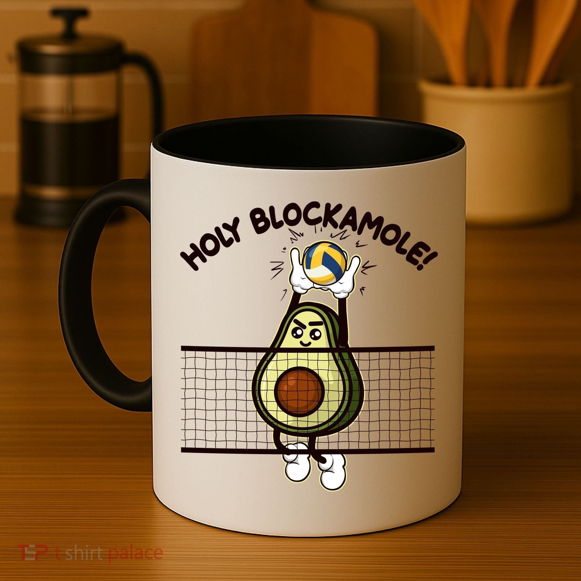 Funny Holy Blockamole Avocado Volleyball Coffee Mug