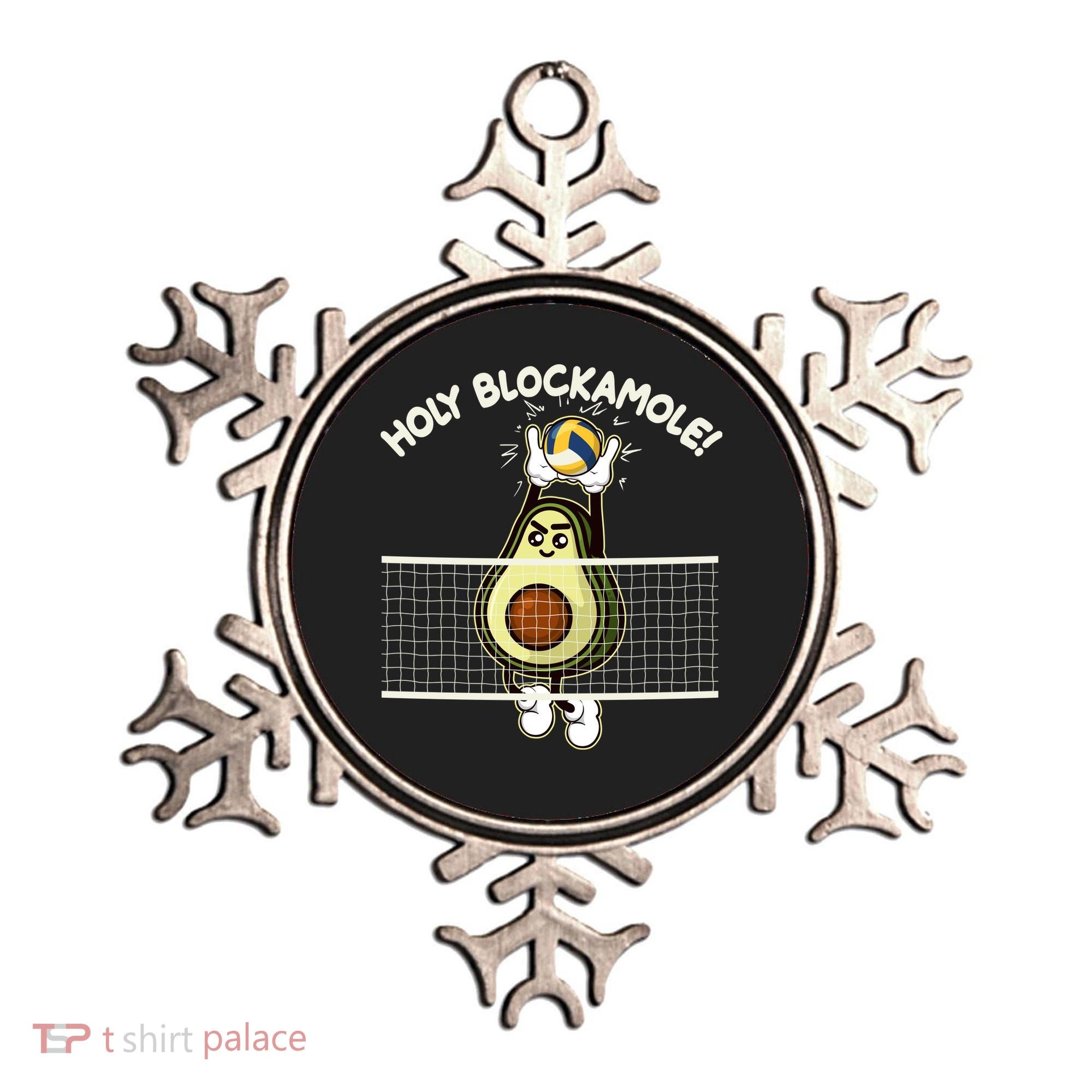 Funny Holy Blockamole Avocado Volleyball Ornament