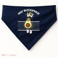 Funny Holy Blockamole Avocado Volleyball USA-Made Doggie Bandana thumb 0